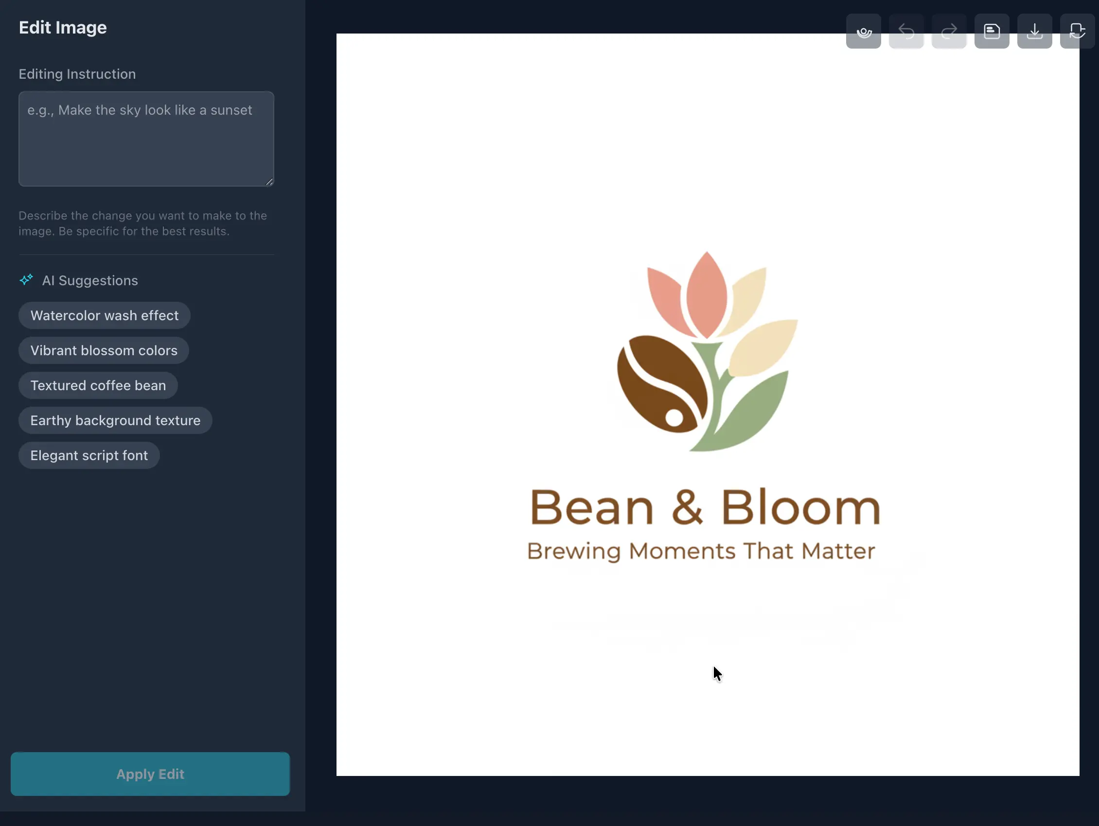 Edit a logo with smart AI suggestions