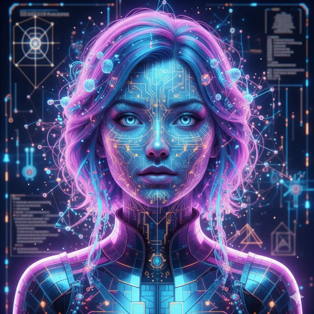 AI generated artistic portrait in creative modern style