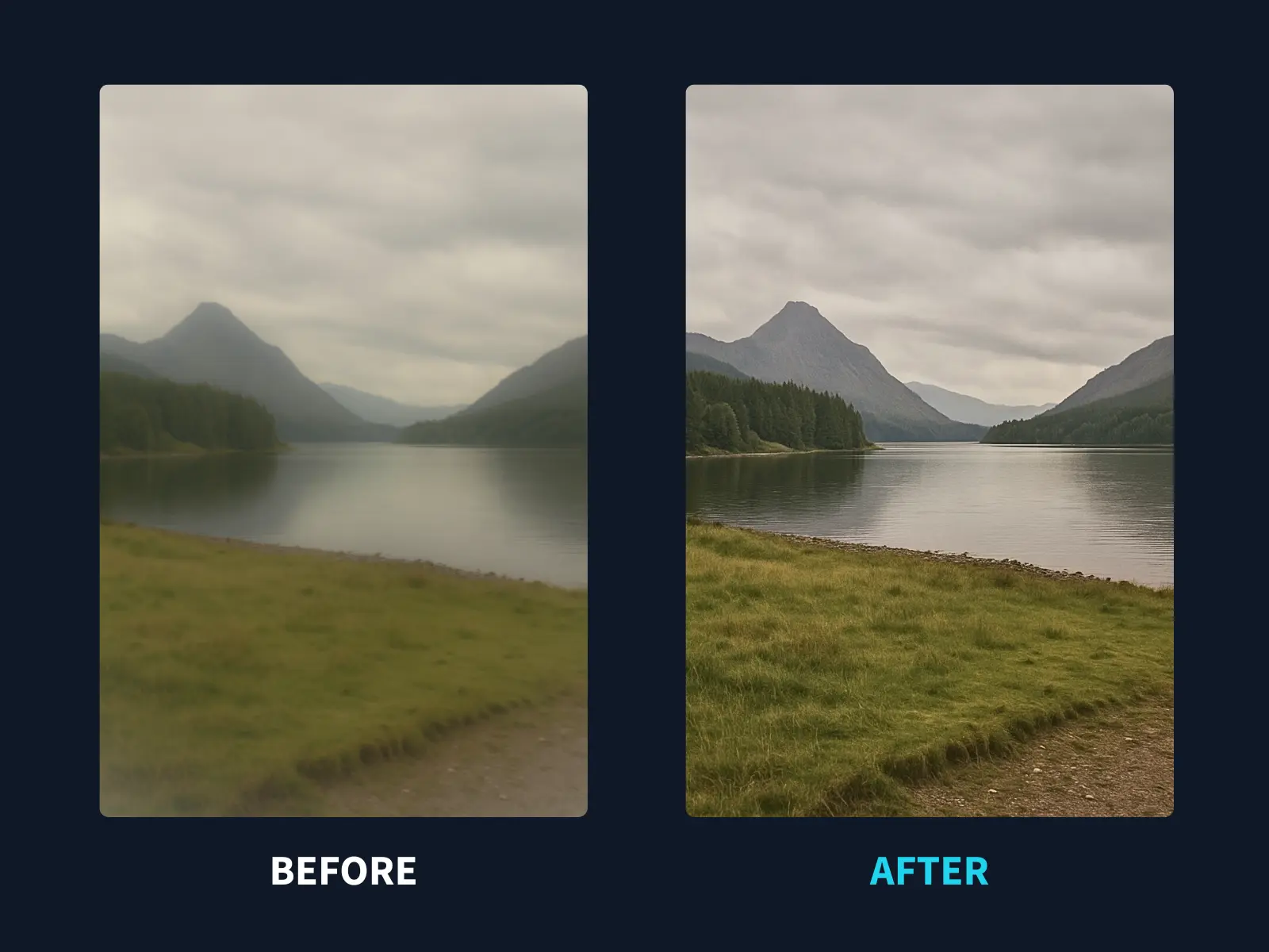 AI Image Enhancer in action improving a blurry photo
