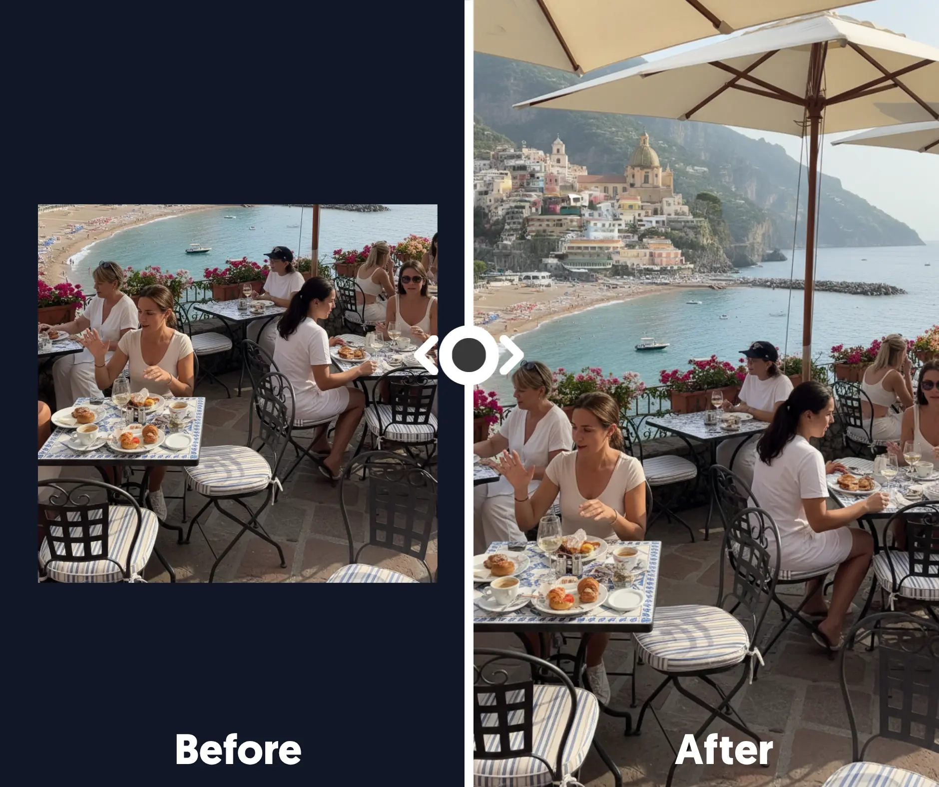 AI Image Extender in action expanding a photo