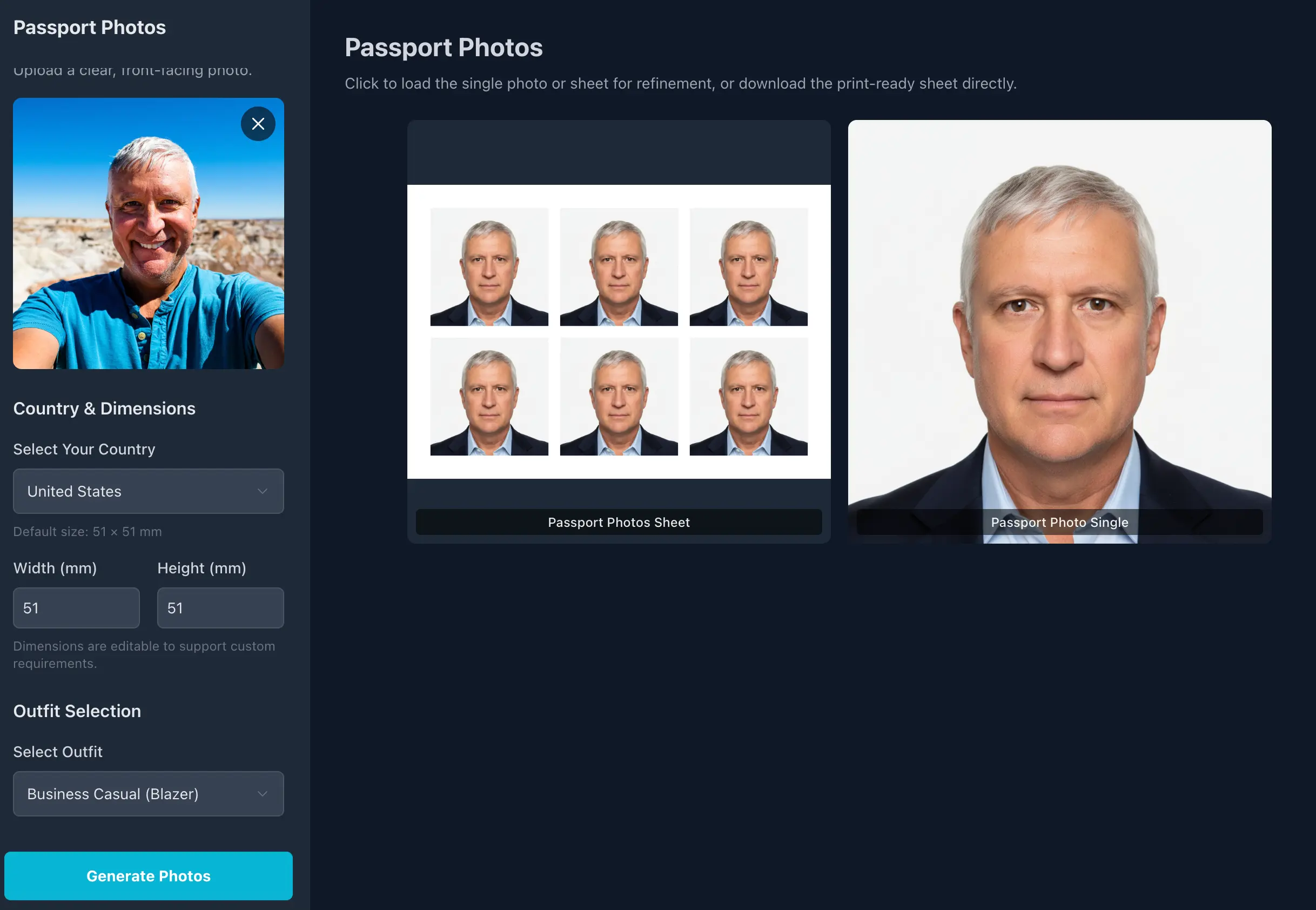 AI Passport Photo Generator