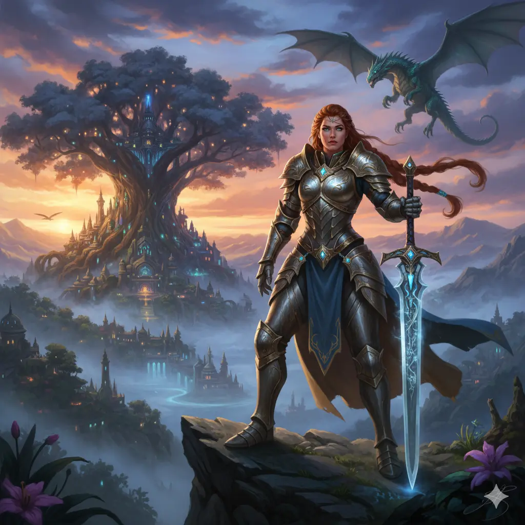 Fantasy art AI illustration featuring mystical world elements