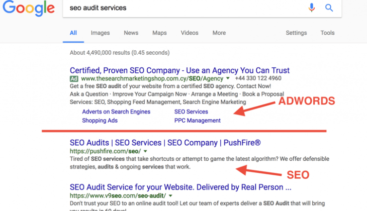 adwords vs seo