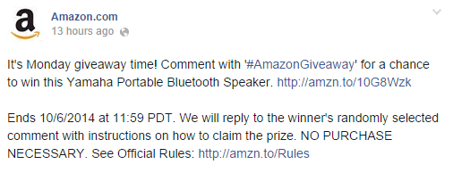 Amazon social media Example