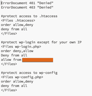 Restrict access to WordPress htaccess