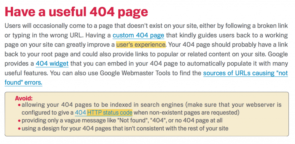 404 Page and SEO