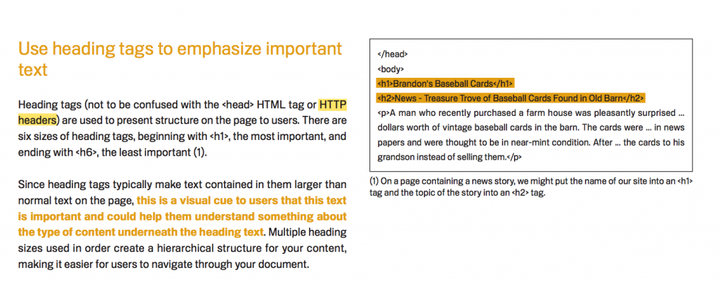 Headings and SEO