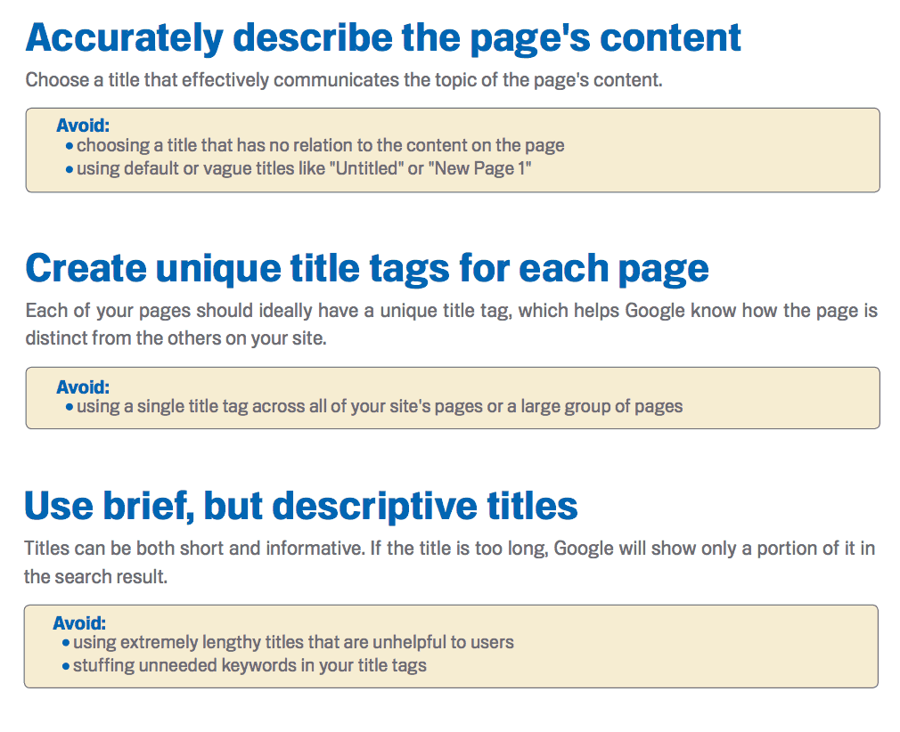 Page Titles SEO