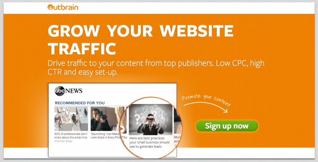 outbrain landing page