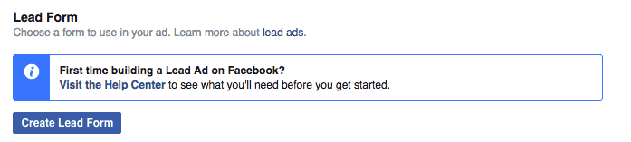 Setup Facebook Lead Ads Step 1