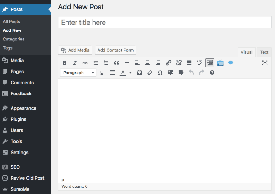 create new wordpress post