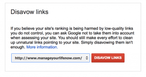 google disavow tool links