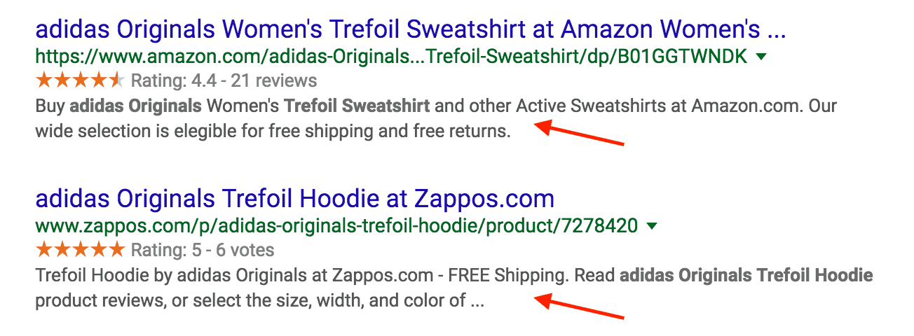 Optimized Product Meta Descriptions