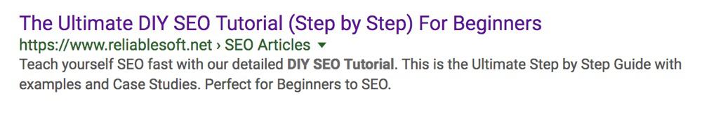 Example of SEO Optimized Title