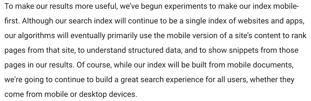 mobile first index