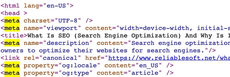 Meta Tags in HTML Code