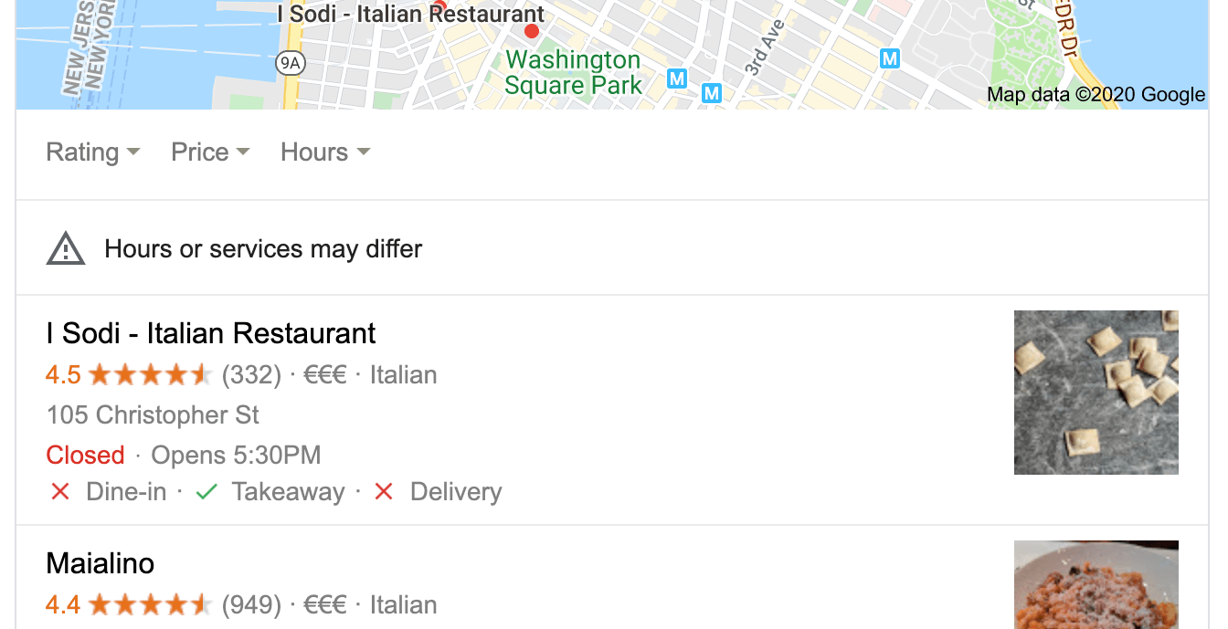Listagens locais do Google