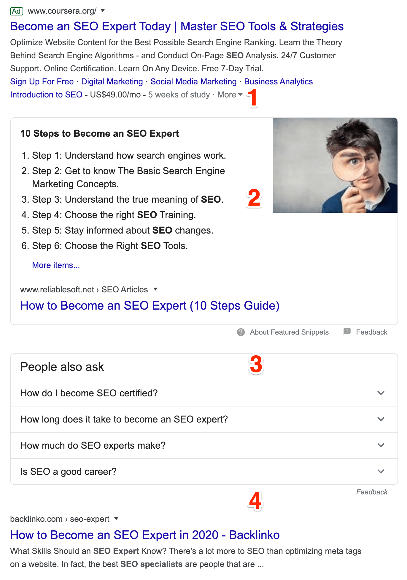 Página de resultados de pesquisa do Google