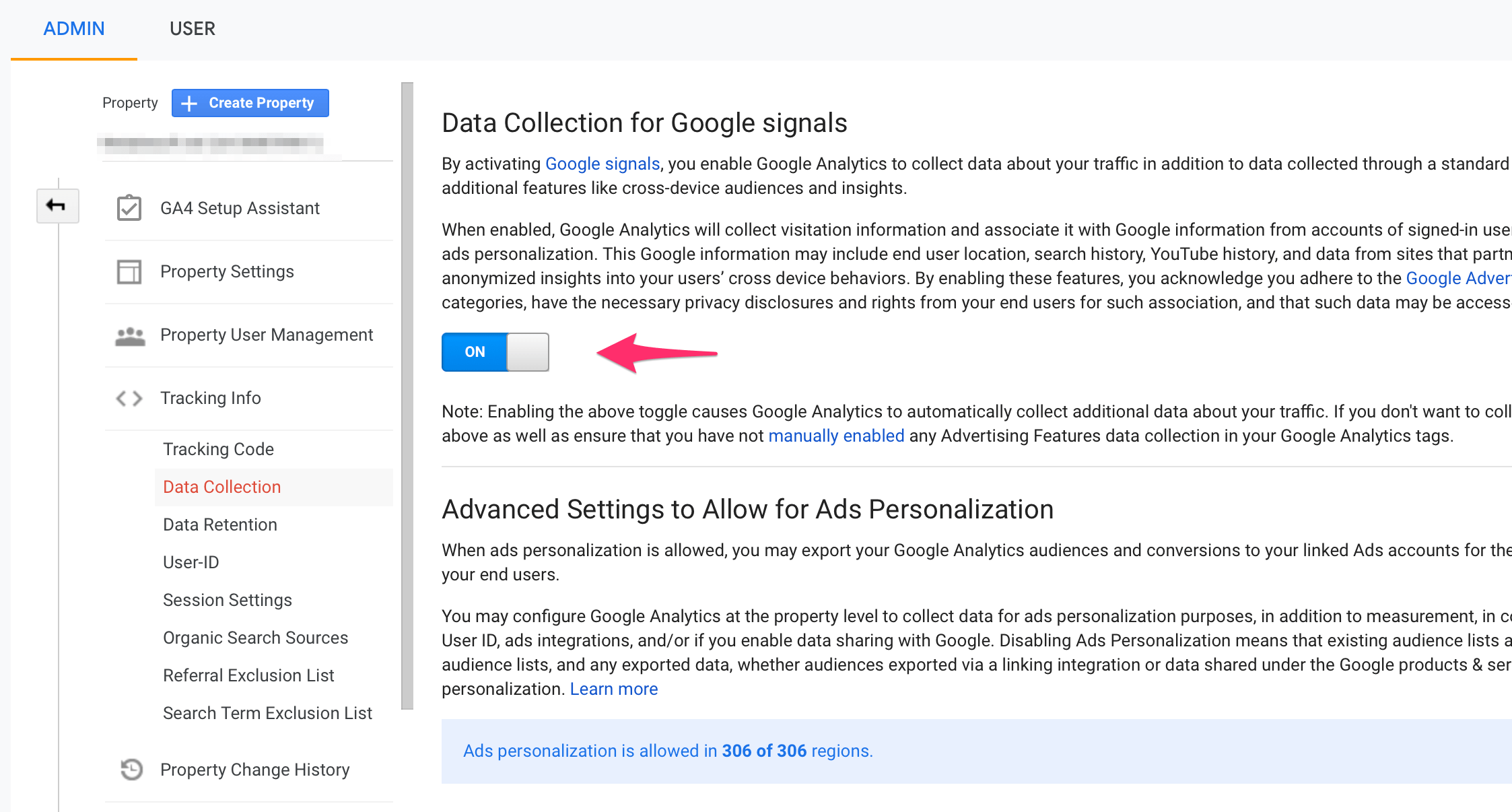 Enable Google Signals
