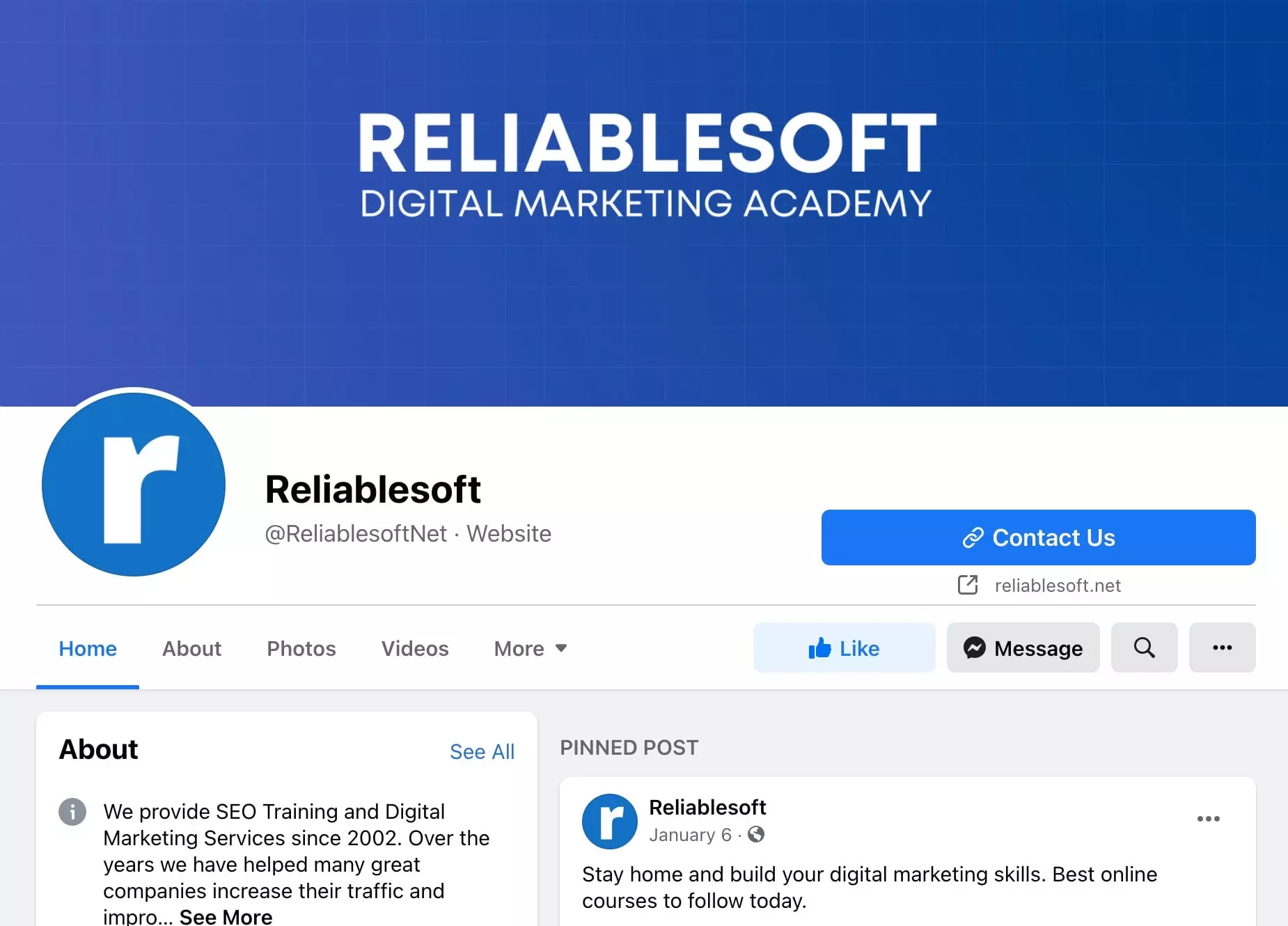 Reliablesoft Facebook Business Page
