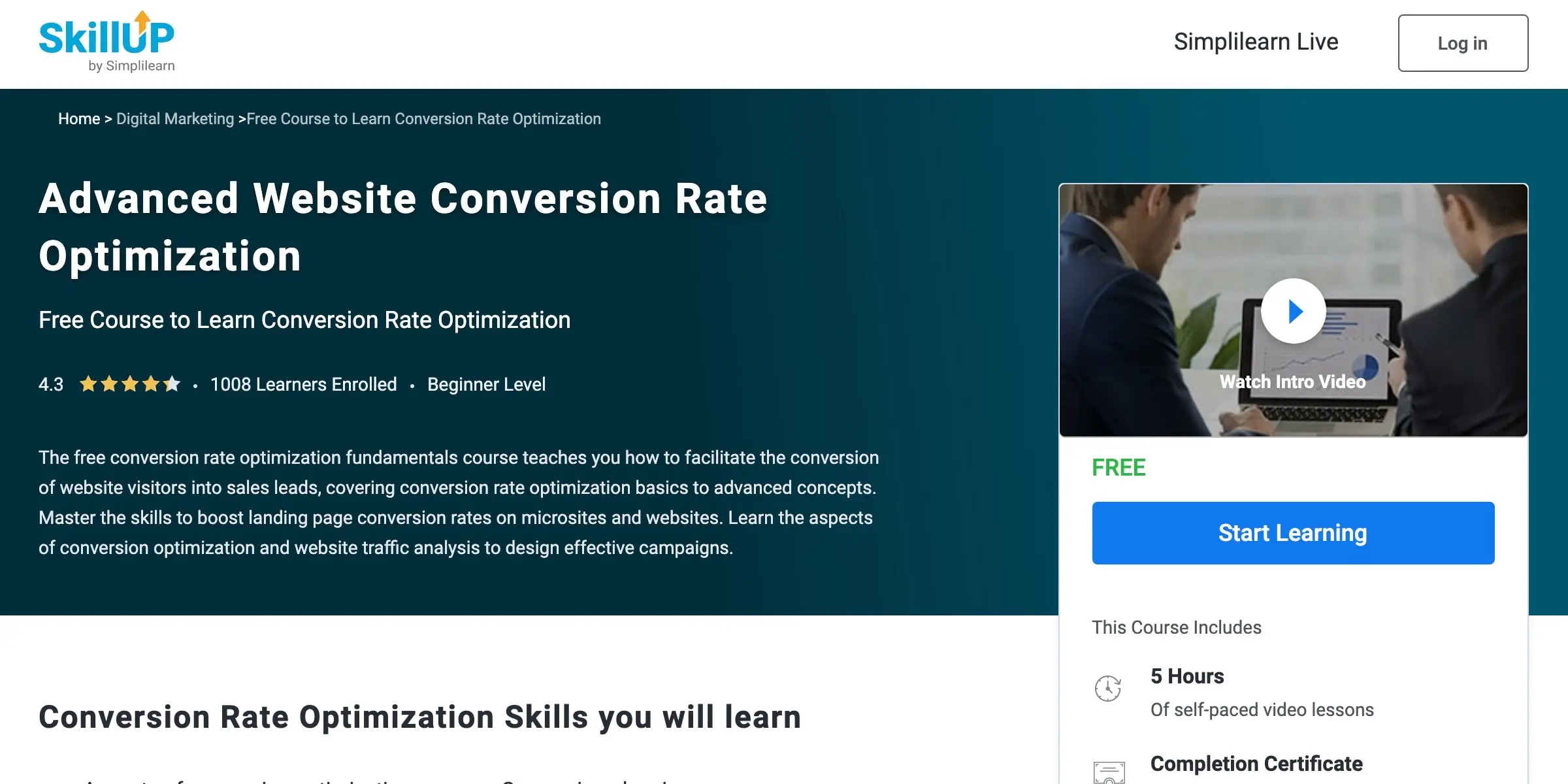 Advanced Website Conversion Rate Optimization (SimpliLearn)