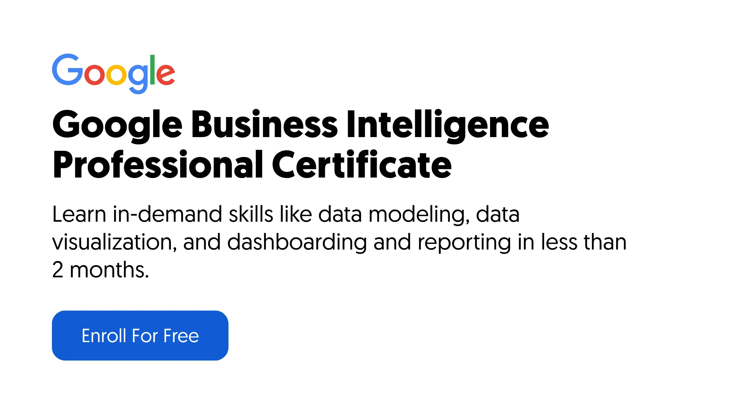 Google Business Intelligence Professional Certificate