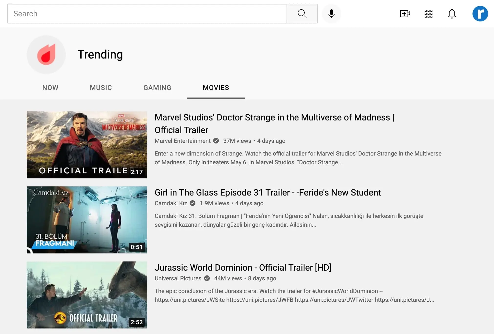 YouTube Trending Topics