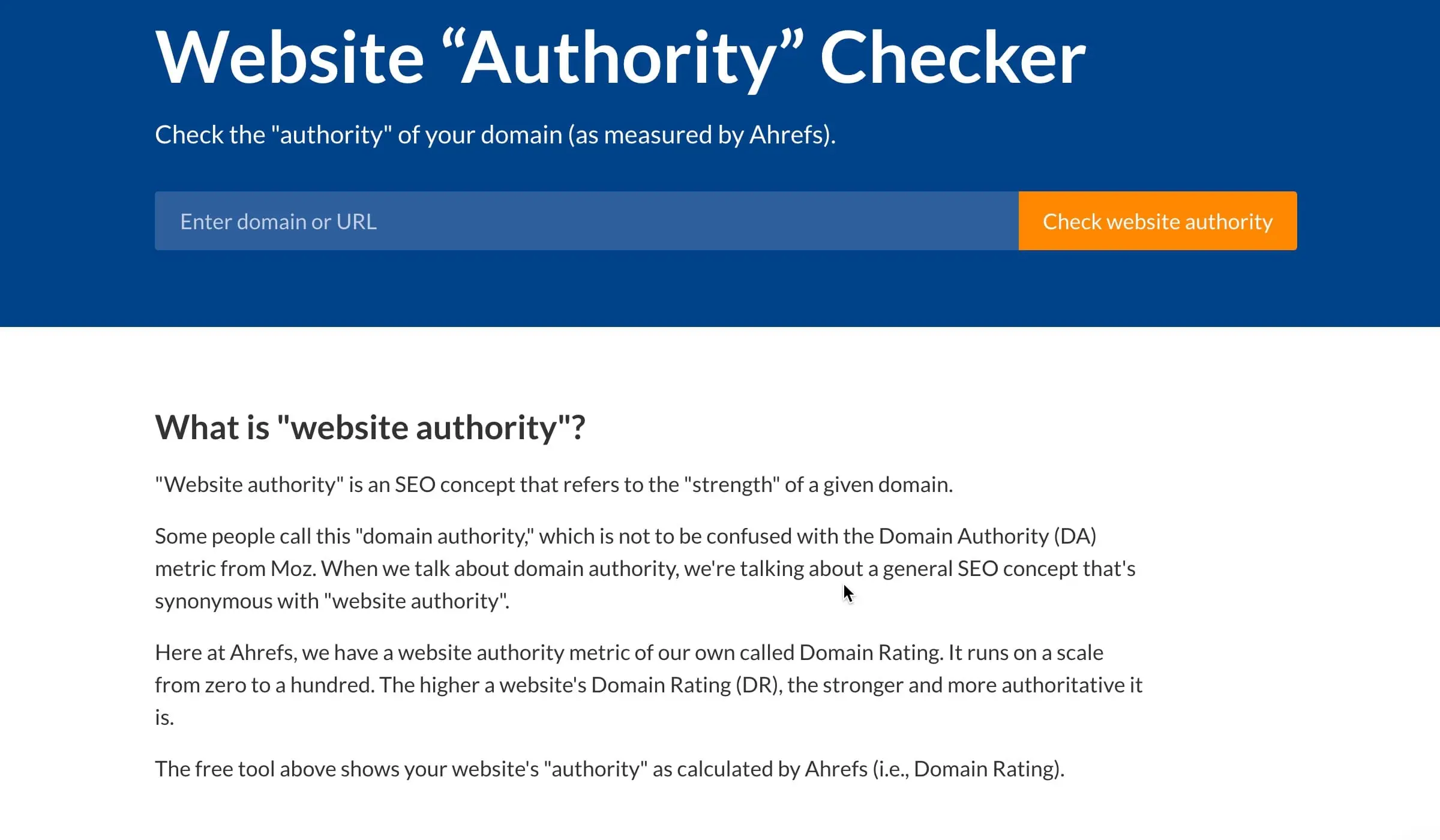 Website Authority Checker Ahrefs