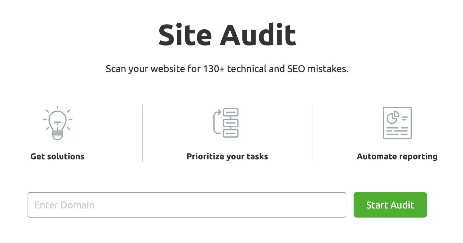 SEMRush Site Audit Tool