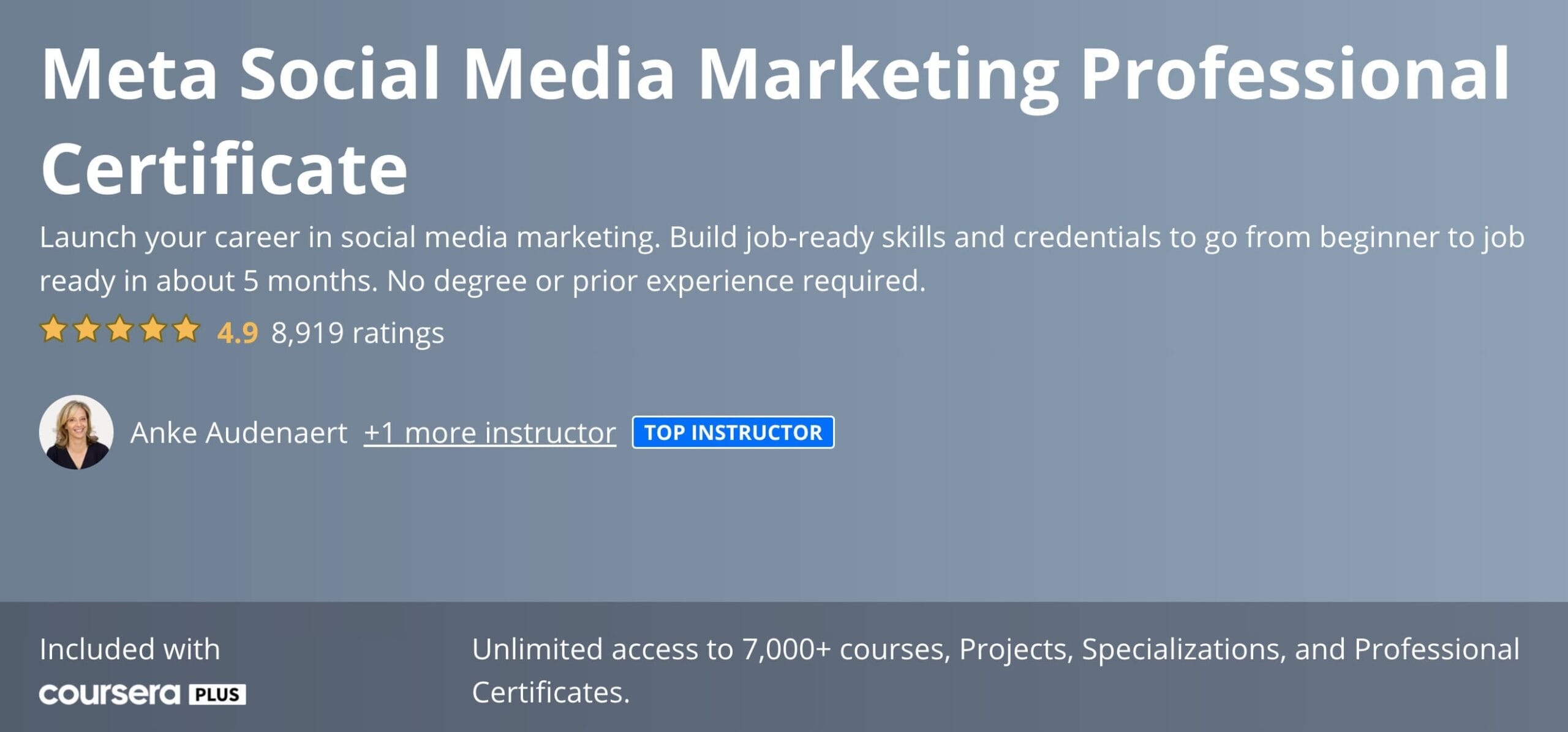 Meta Social Media Marketing Specialization on Coursera