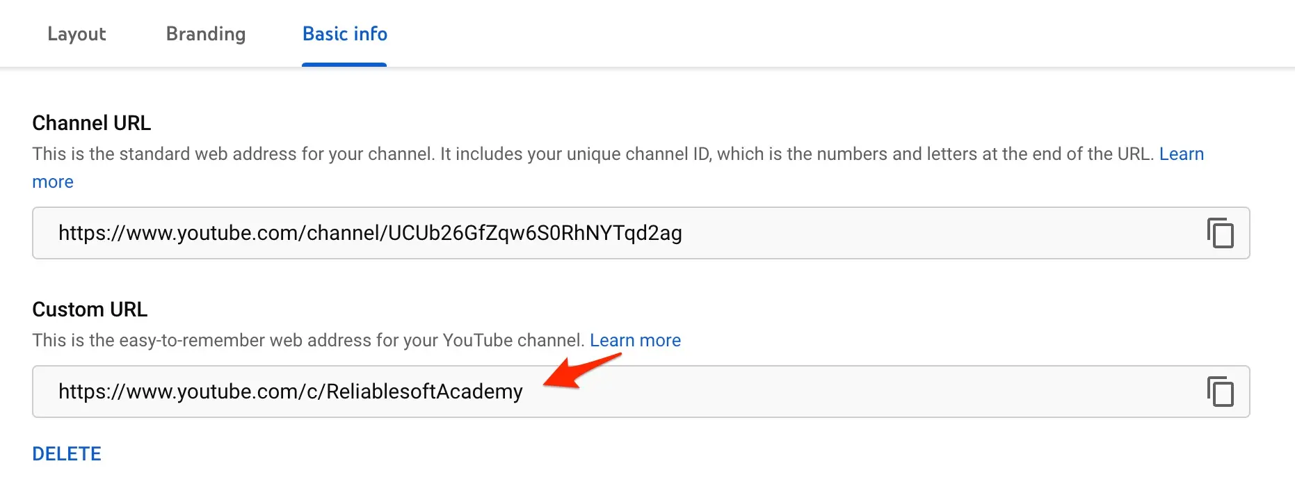 Create Custom YouTube Channel URL 