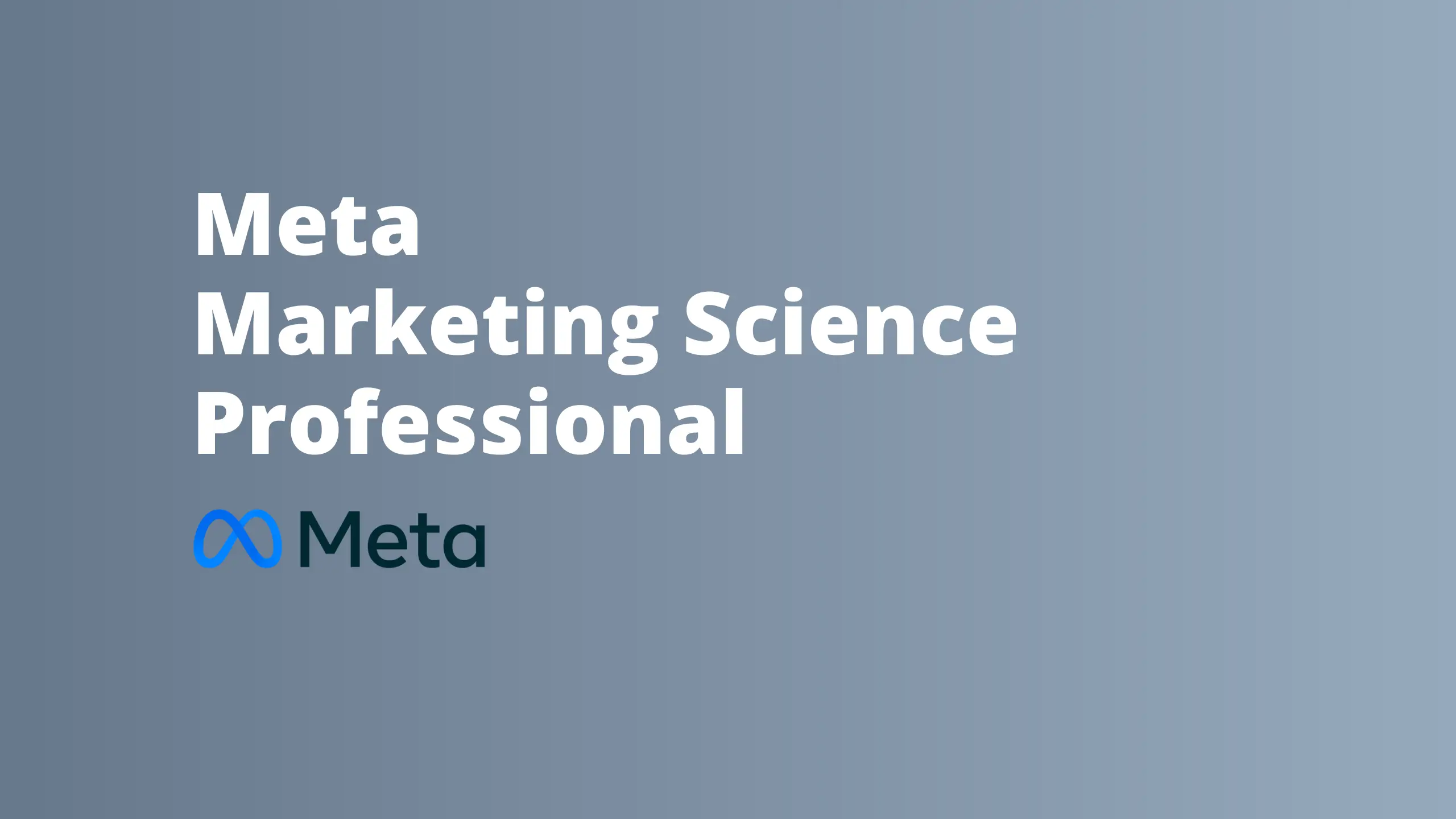 Meta Marketing Science Professional