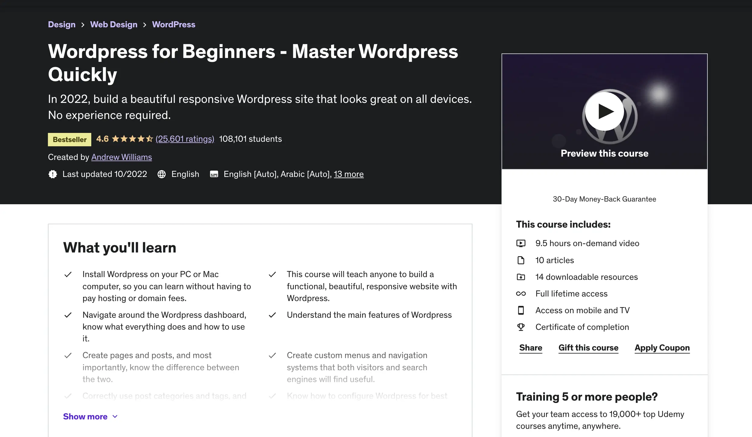 WordPress for Beginners - Master WordPress Quickly
