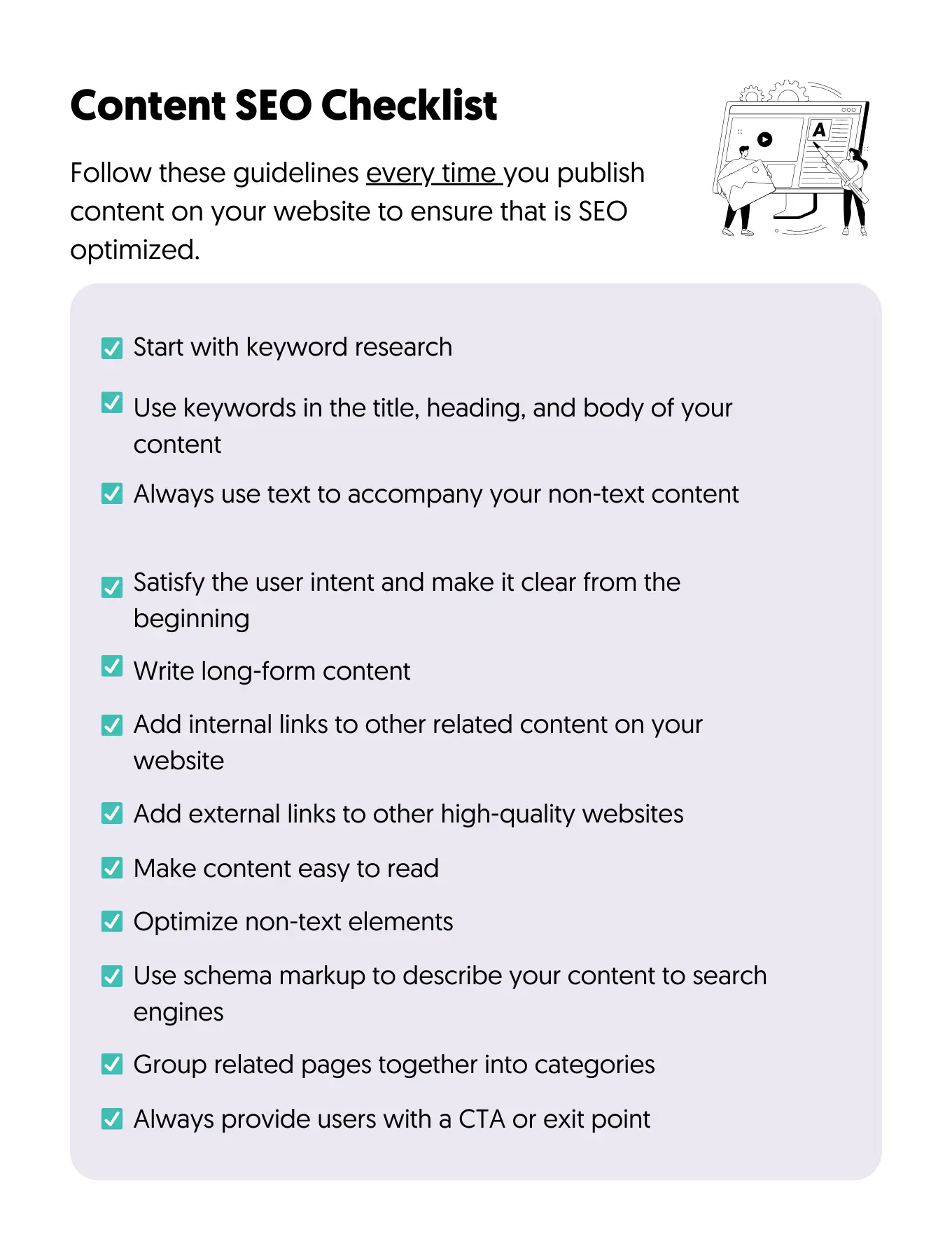 SEO Content Checklist for Freelance Writers