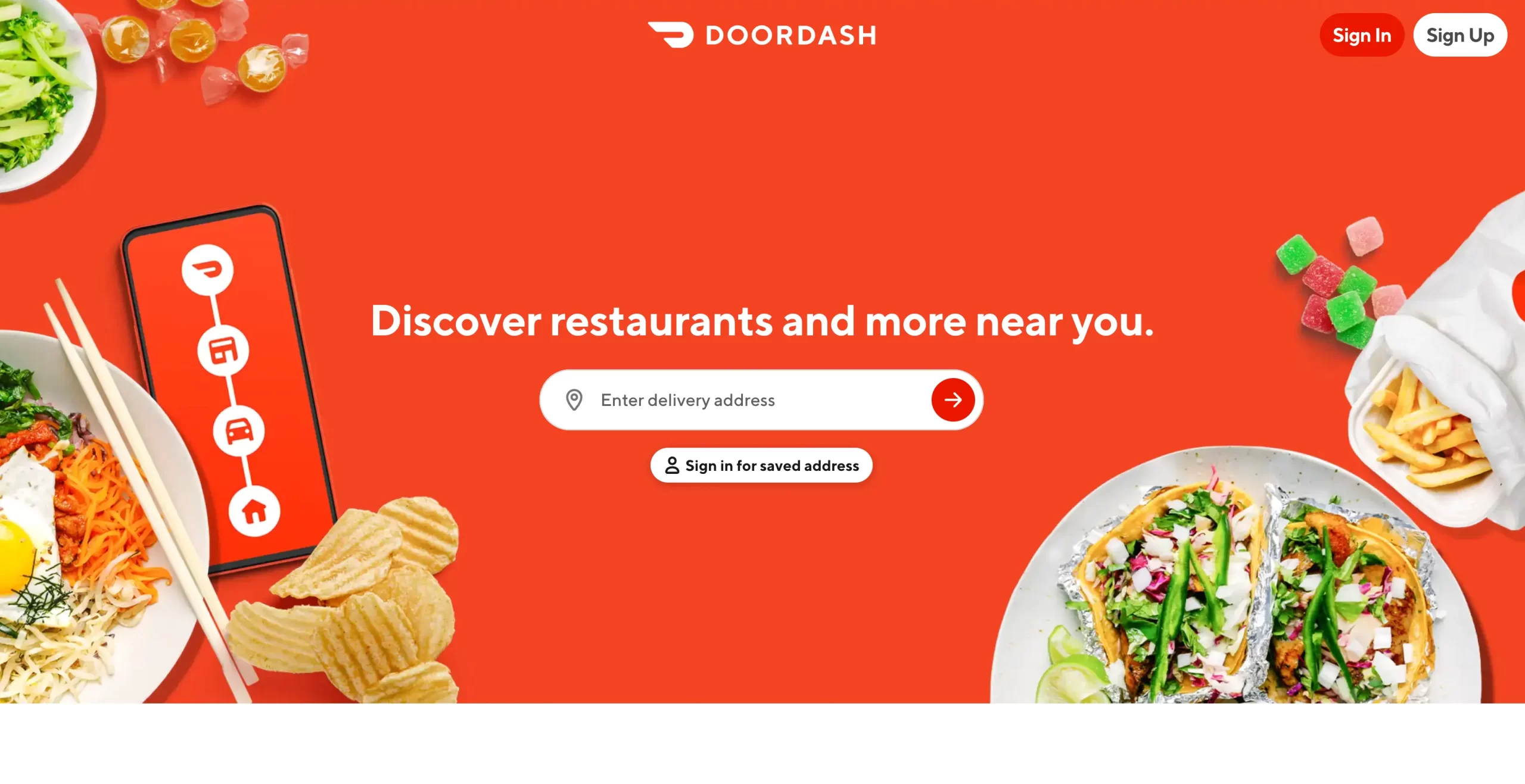 Landing Page Example – Doordash