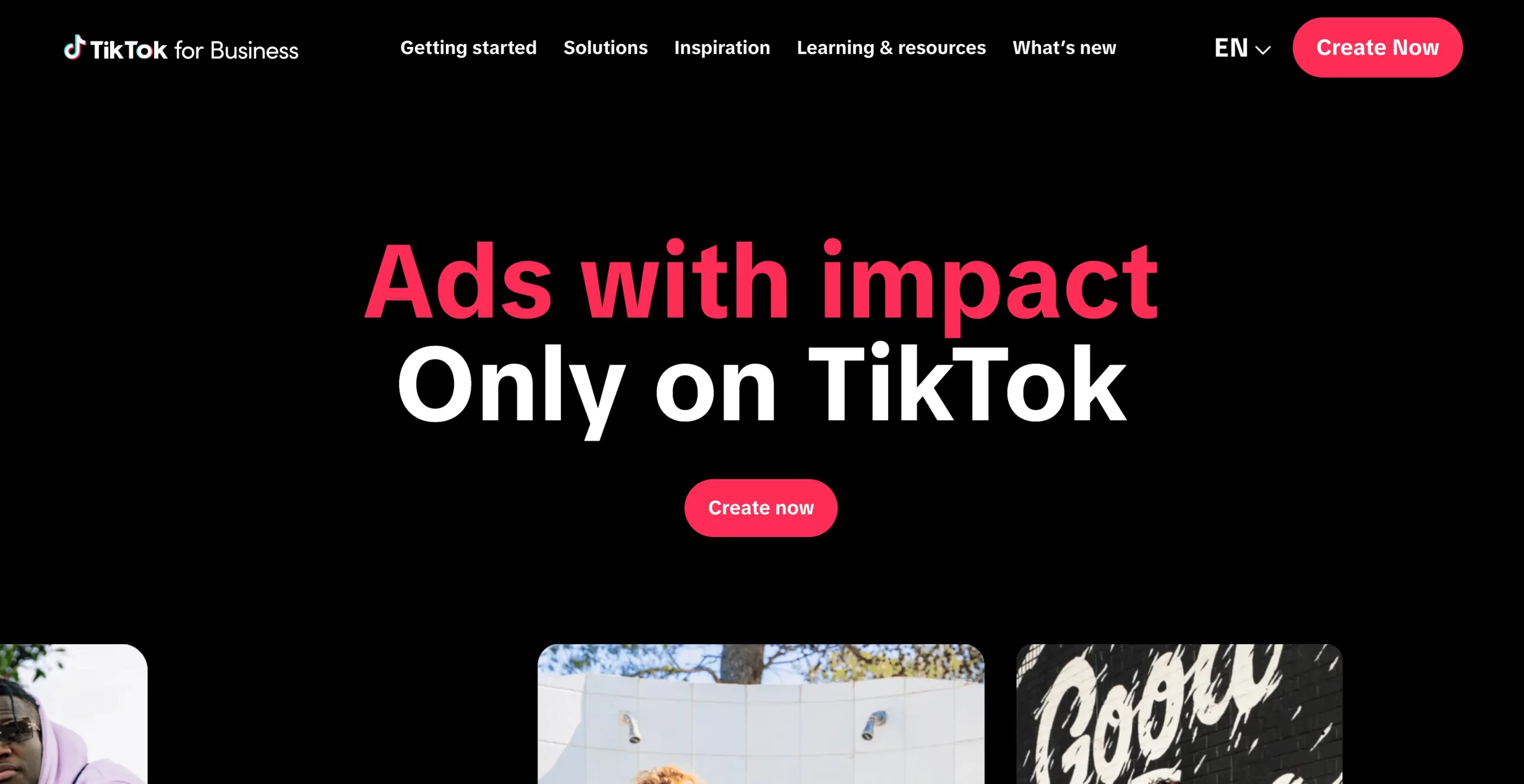 Landing Page Example – Tik Tok