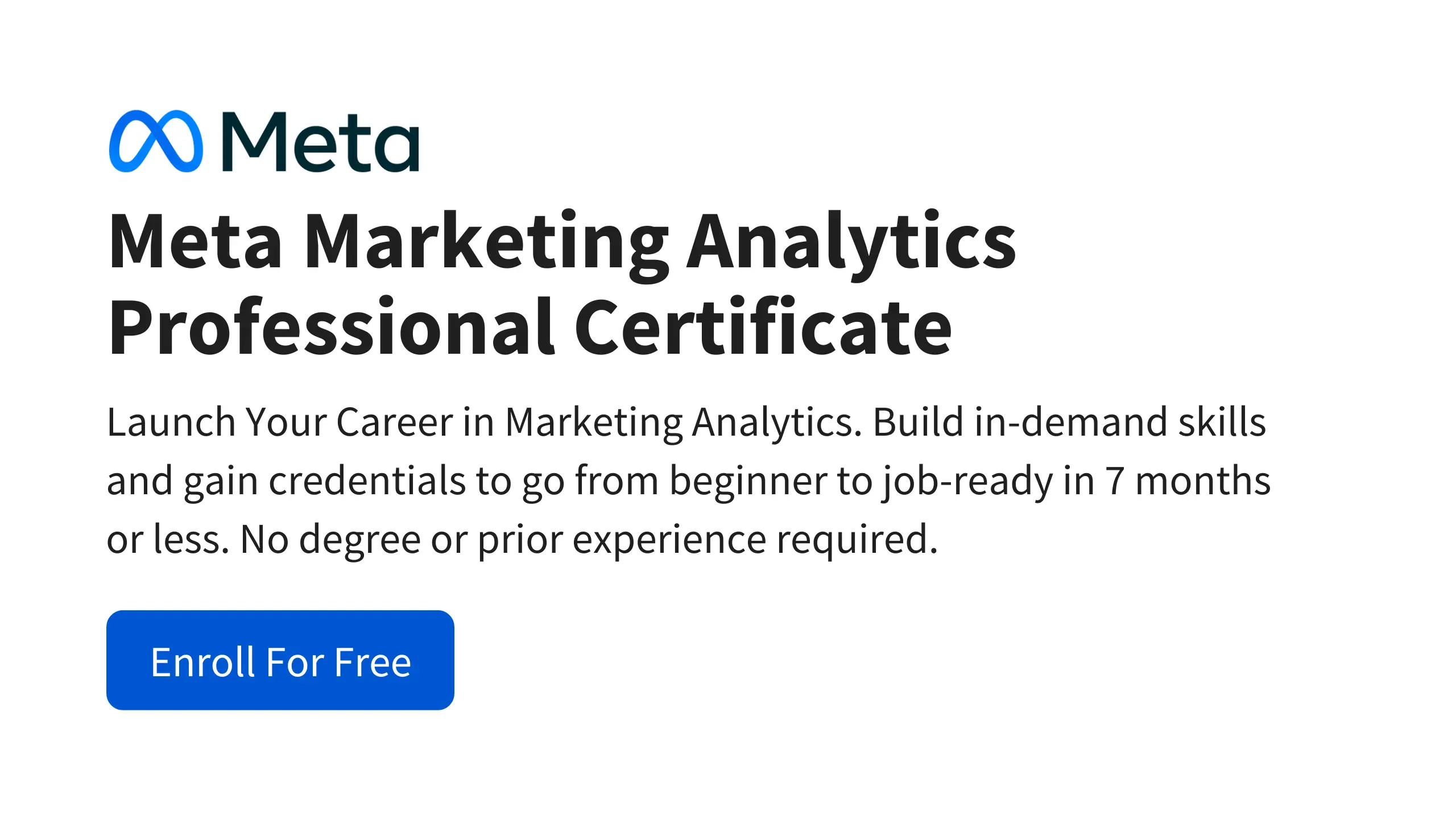 Meta Marketing Analytics Professional Certificate