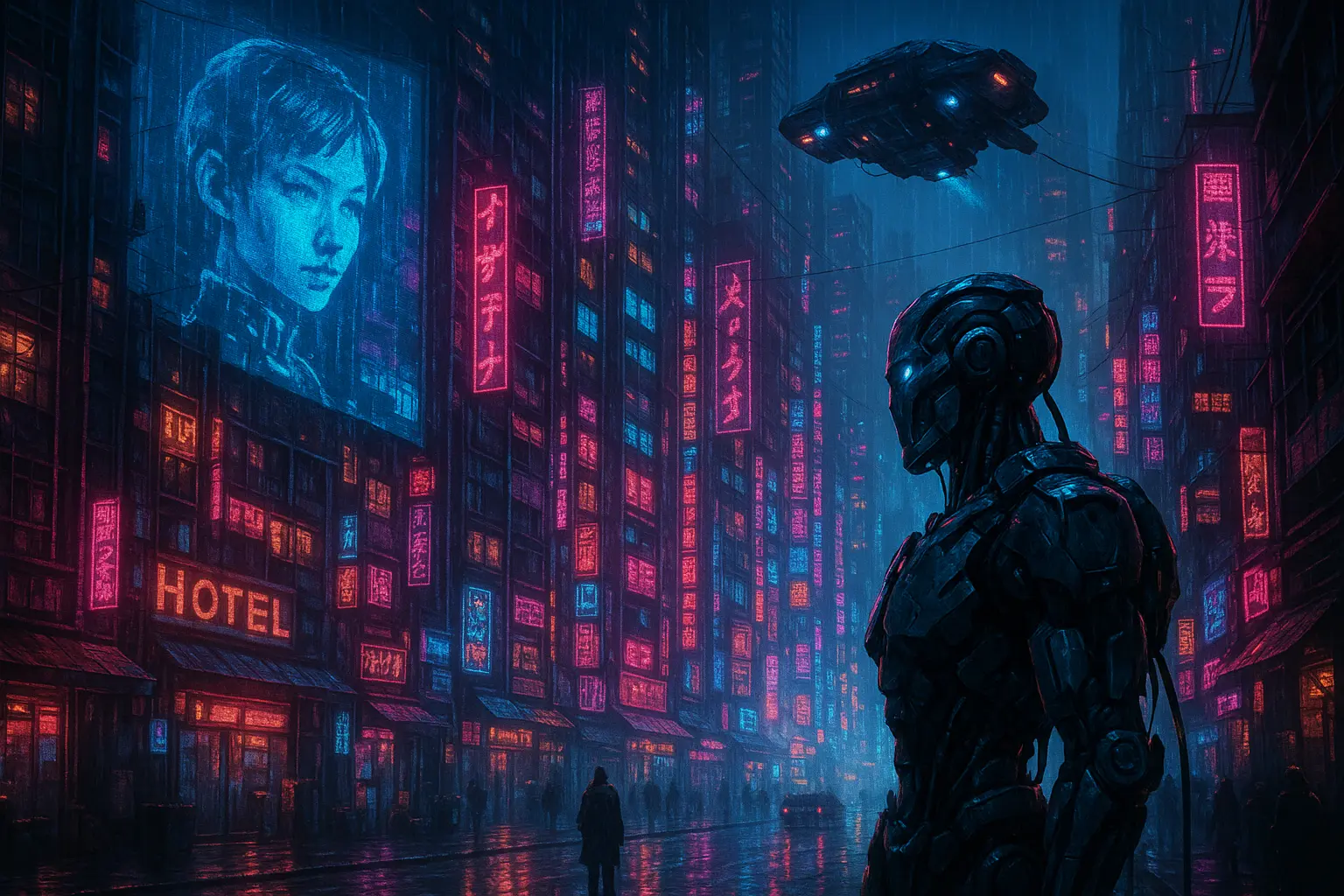 create cyberprunk image with AI