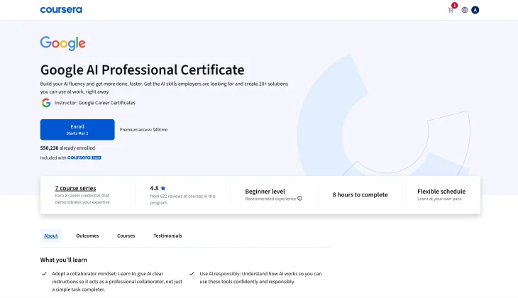 Google AI Professional Certificate