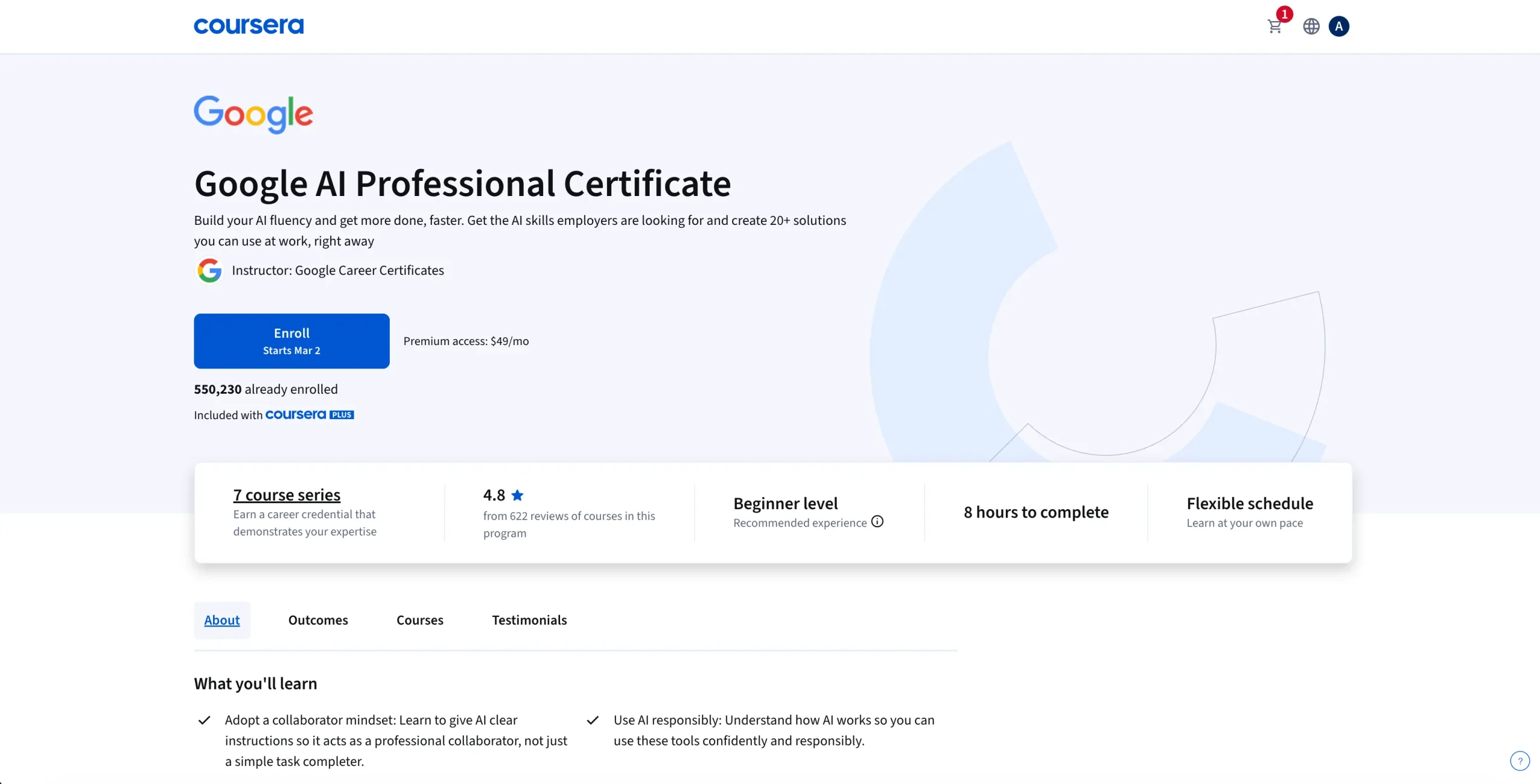 Google AI Professional Certificate