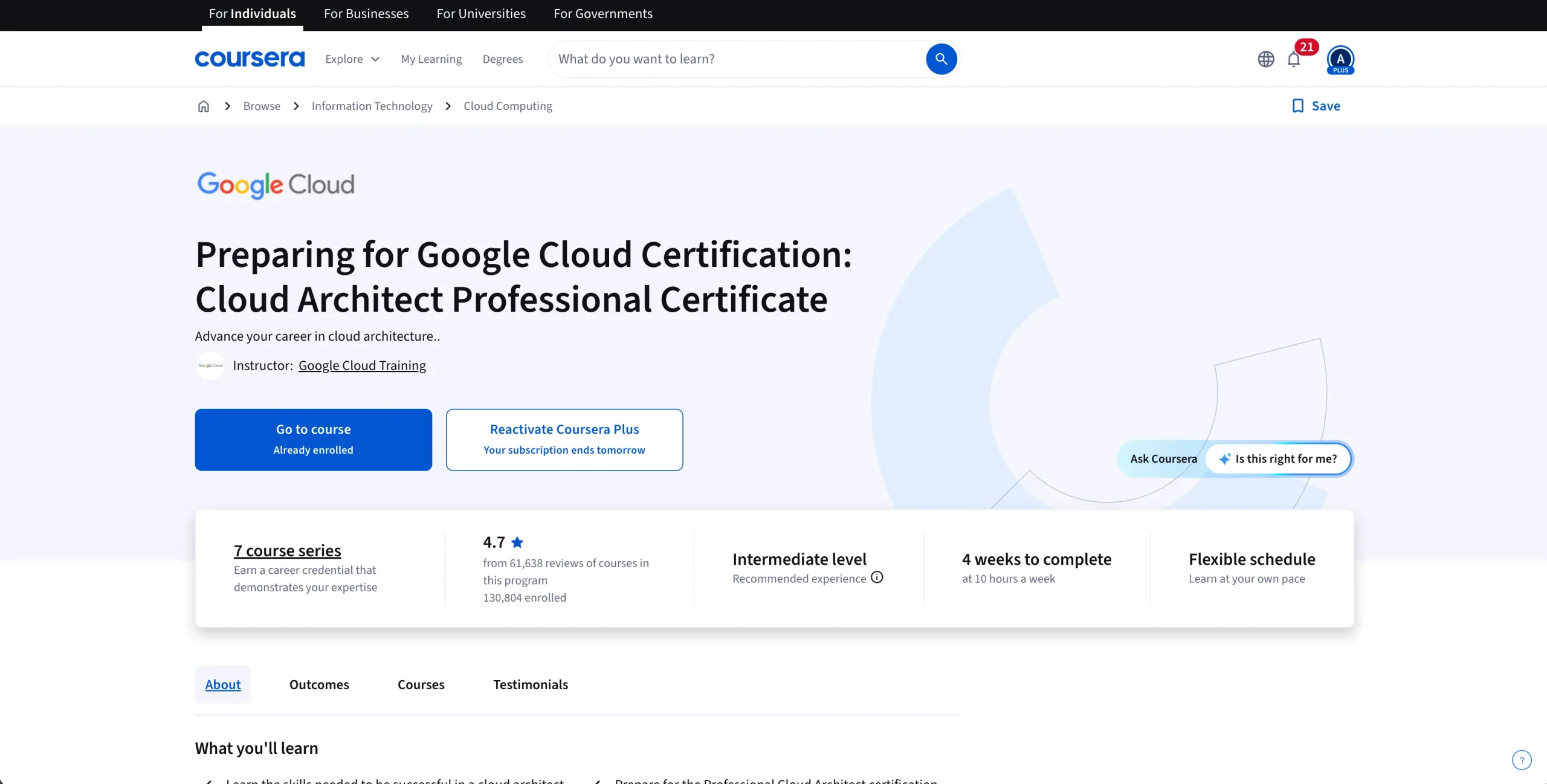 Google Cloud Architect