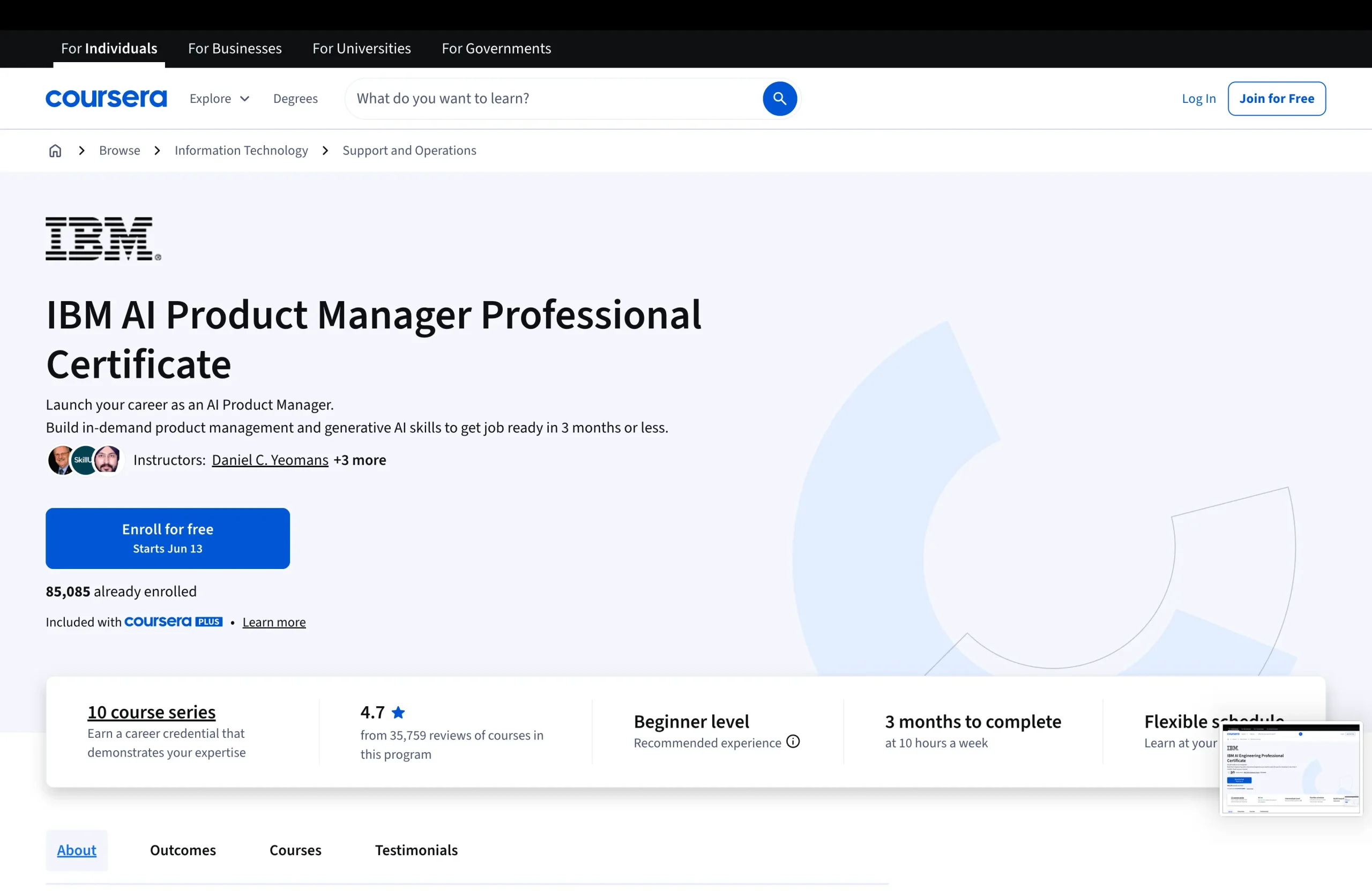 IBM AI Product Manager Professional Certificate