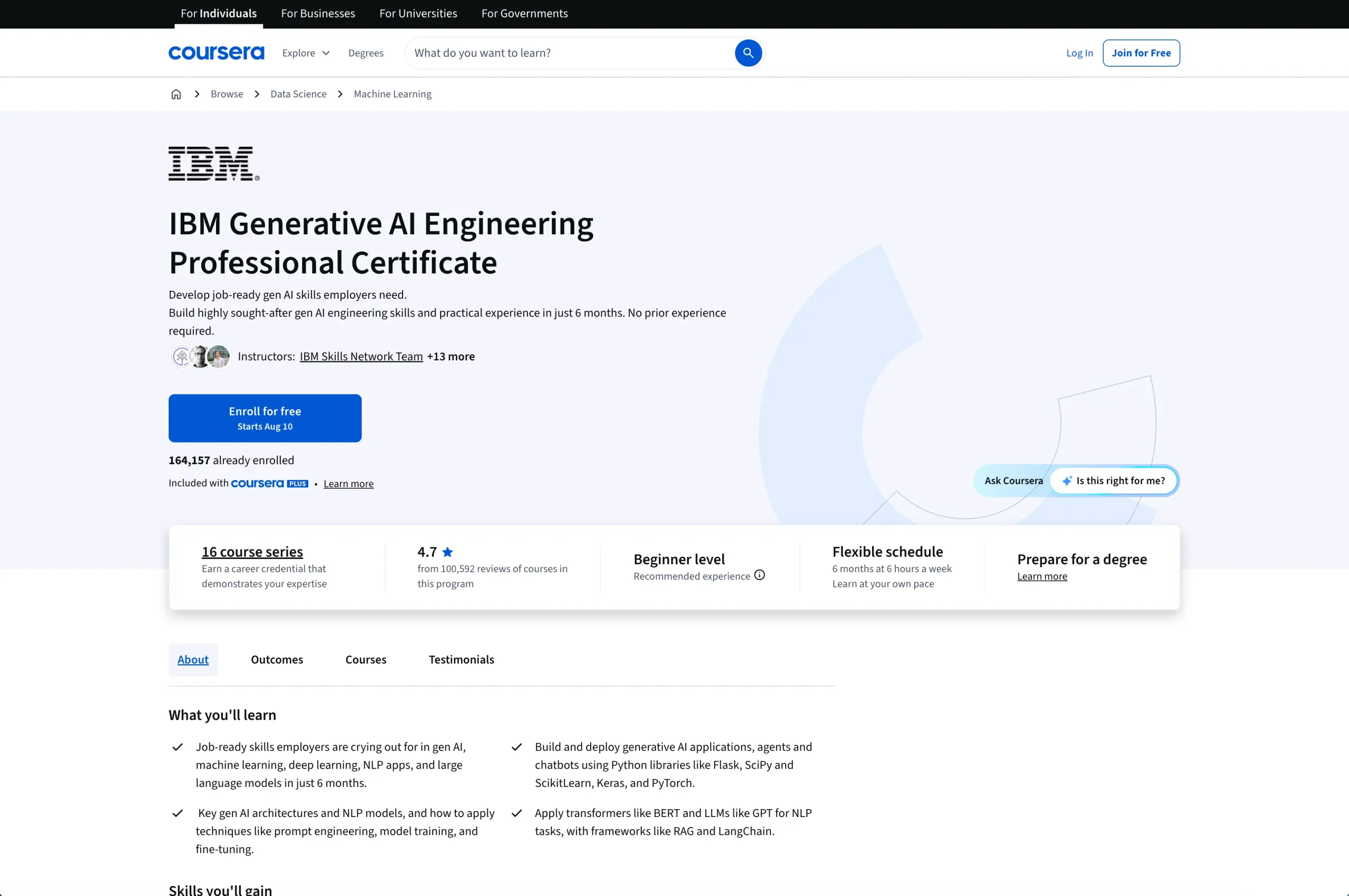 IBM Generative AI Engineering Professional Certificate